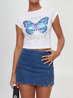 Load image into Gallery viewer, ANRABESS Jean Skorts for Women High Waisted Side Slit Summer Casual Mini Skirts Y2K Trendy Stretch Denim Shorts Deep Blue Medium
