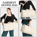 Load image into Gallery viewer, Convertible Garment Duffel Bag for Travel Womens Carry On Garment Bags With Toiletry Bag Large Weekender Bag Shoe Pouch 2 in 1 Hanging Suitcase Suit Travel Duffel Overnight Bags 2pcs Set Beige
