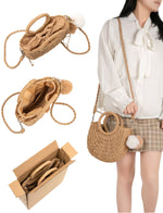 Load image into Gallery viewer, Garemcy Summer Straw Beach Bag Women&#39;s Woven Crossbody Shoulder Bag Womens Straw Tote Bag Handbag Khaki
