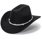 Load image into Gallery viewer, Glitter Silver Black Cowboy Hats for Women - Western Sparkly Rhinestone Cowgirl Hat for Ladies
