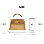 Load image into Gallery viewer, JW PEI Women&#39;s Elise Top Handle Bag - Brown Faux Bamboo Woven
