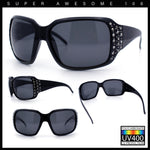 Load image into Gallery viewer, SA106 Polarized Lens Oversize Rhinestone Bling Sparkling Womens Sunglasses All Black
