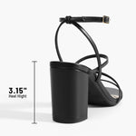 Load image into Gallery viewer, DREAM PAIRS Women's Heels Chunky Block Strappy Square Open Toe Ankle Buckle Heeled Sandals Wedding Party Dress Shoes Indie,Size 9,Black,SDHS2428W
