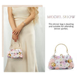 Load image into Gallery viewer, Fecialy Flower Clutch Purse Women 3D Floral Evening Handbags Chain Strap Shoulder Bag for Formal Party Bride Wedding
