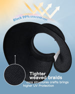 Load image into Gallery viewer, FURTALK Sun Visor Hats for Women Wide Brim Straw Ponytail Summer Beach Hat UV UPF Packable Foldable Travel Black
