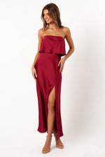 Load image into Gallery viewer, Petal &amp; Pup Women&#39;s Vienna Strapless Midi Dress, Berry
