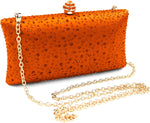 Load image into Gallery viewer, Vistatroy Women&#39;s Evening Bag Sparkling Rhinestone Wedding Evening Party Clutch Handbag Purse Chain Shoulder Crossbody Bag (orange)

