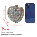 Load image into Gallery viewer, Cute Heart Shape Clutch Purse Mini Love Heart Rhinestone Wedding Handbag Party Women Purse(Silver)
