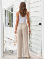 Load image into Gallery viewer, LILLUSORY Linen Wide Leg Pants Womens Palazzo Flowy Beach Vacation 2025 Summer Spring Fashion Outfits Clothes Clothing Trendy Skirt Cruise High Waisted Bohemian Travel Trousers with Pockets Apricot
