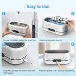 Load image into Gallery viewer, BYASKZIV Ultrasonic Jewelry Cleaner, 48KHz Ultrasonic Cleaner Machine for Jewelry, Eyeglasses, Rings, Watch Strap, Dentures- Dual Cleaning Modes, 304 Stainless Steel Tank
