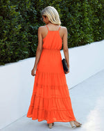 Load image into Gallery viewer, PRETTYGARDEN Women's Casual Summer Dress Spaghetti Strap Sleeveless High Waist Beach Long Maxi Sun Dresses (Orange,Medium)
