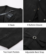 Load image into Gallery viewer, PJ PAUL JONES Men's Suede Leather Suit Vests Slim Fit V-Neck Western Cowboy Vest Jacket Waistcoat for Wedding

