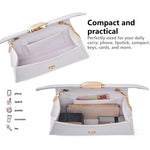 Load image into Gallery viewer, Gurina Designer Evening Handbag with Metal Handle, PU Leather Clutch Purse with Magnetic Buckle, Elegant Party Bag for Women (7OB White)
