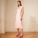 Load image into Gallery viewer, AUMOTED Women's Beaded Slingback Pumps High Heel Pointed Toe Slip On 3.5" Stilettos Ankle Strap Adjustable Buckle Dress Shoes for Wedding Patent Hot Pink US Size 8.5
