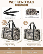 Load image into Gallery viewer, Expandable Travel Duffle Bag, Waterproof Weekender Overnight Bags for Women Men Hospital Bag for Women Labor Delivery Carry on Bag with Toiletry Bag for Travel Gym Airplanes(Leopard, X-Large)
