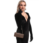 Load image into Gallery viewer, Boutique De FGG Brown Evening Bags and Clutches Women Formal Crystal Clutch Handbags Wedding Rhinestone Clutch Purse,Mini
