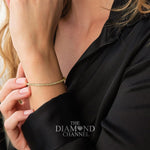 Load image into Gallery viewer, The Diamond Channel CERTIFIED 14 Karat Solid Gold LAB GROWN Diamond Tennis Bracelet. Push Safety Lock, 7 Inch Length (E-F Color, VS1-VS2 Clarity) (yellow-gold, 1 cttw)
