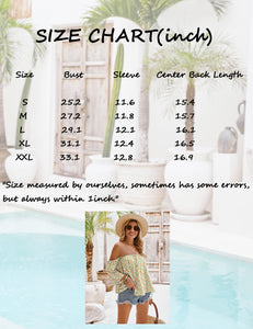 Bluetime Women Summer Off Shoulder Chiffon Blouse Ruffles Short Sleeves Tops Casual T Shirt (S, White Yellow)