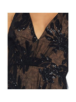 Load image into Gallery viewer, Dress the Population Women&#39;s Courtney Sleeveless Veiled Fit &amp; Flare Midi Dress -Blacknude, X-Large

