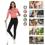 Load image into Gallery viewer, Soneven Womens 3/4 Sleeve Golf Blouses Long Sleeve Button Down Shirts for Women Work Blouses V Neck Collared Shirts
