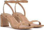 Load image into Gallery viewer, Vince Camuto Women's Hamda Ankle Strap High Heel Sandals, Natural/Gold, 8.5 Medium
