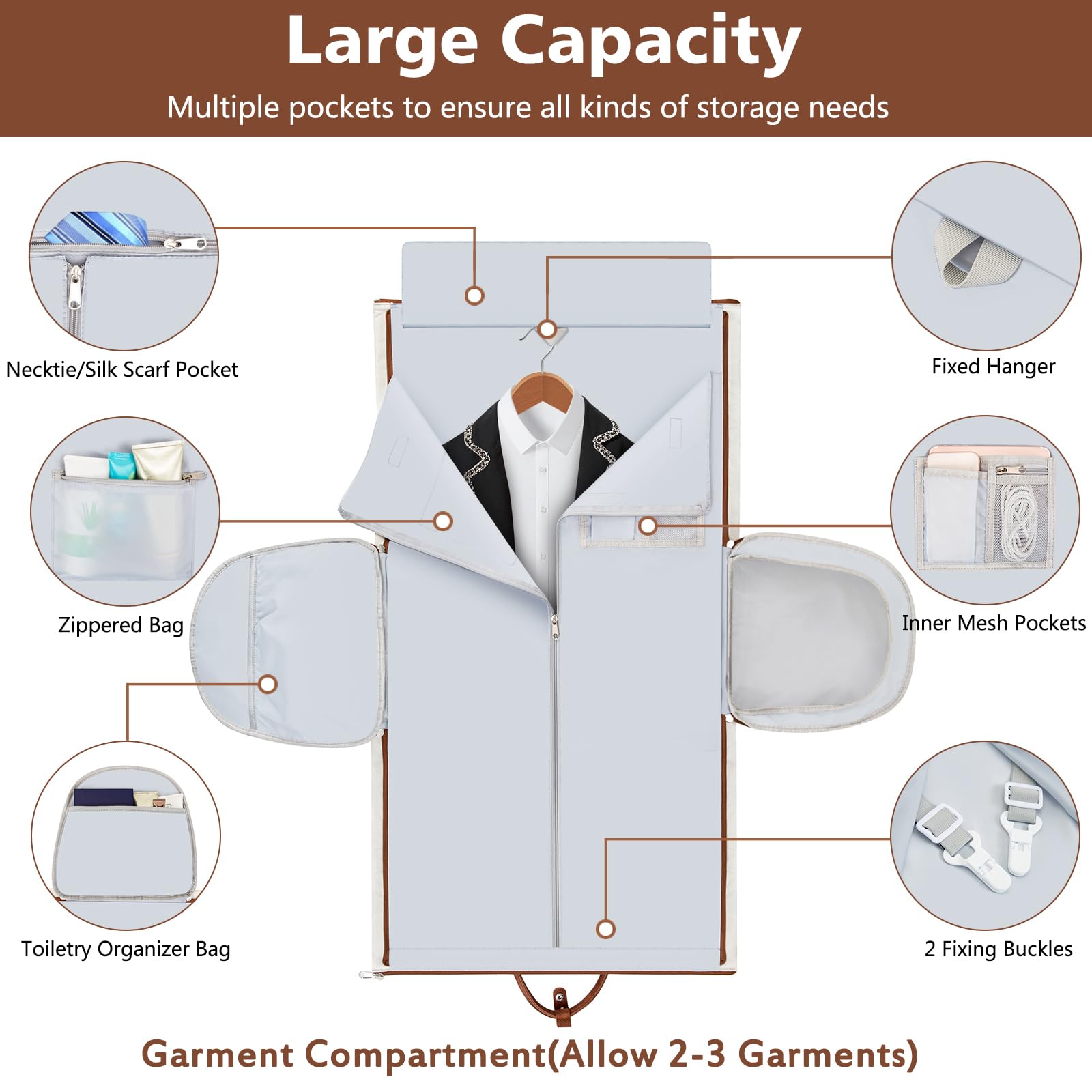 Garment Duffel Bag for Travel - Convertible Carry on Garment Duffel Travel Bag for Women Men Large Weekender Bag with Shoes Pouch 2 in 1 Hanging Suit Travel Duffel Bag 3pcs Set