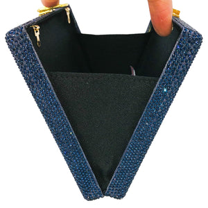 Boutique De FGG Retro Crystal Clutch Purses for Women Luxury Rhinestone Evening Bag Novelty Formal Party Clutch Handbag,Mini,Navy American Passport