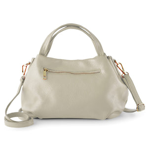 Baroncelli Italian Beige Leather Purse for Women Genuine Soft Leather Medium Size Shoulder Crossbody Bag Made in Italy