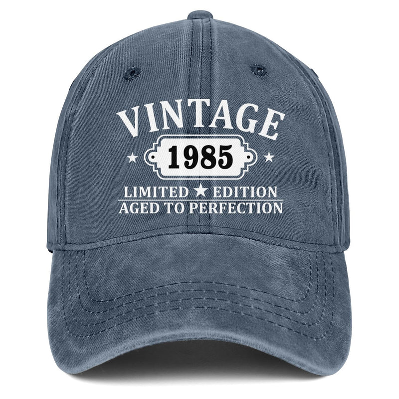 40th Birthday Gifts Women Men Vintage 1985 Embroidered Baseball Cap Gift Ideas Hat Blue