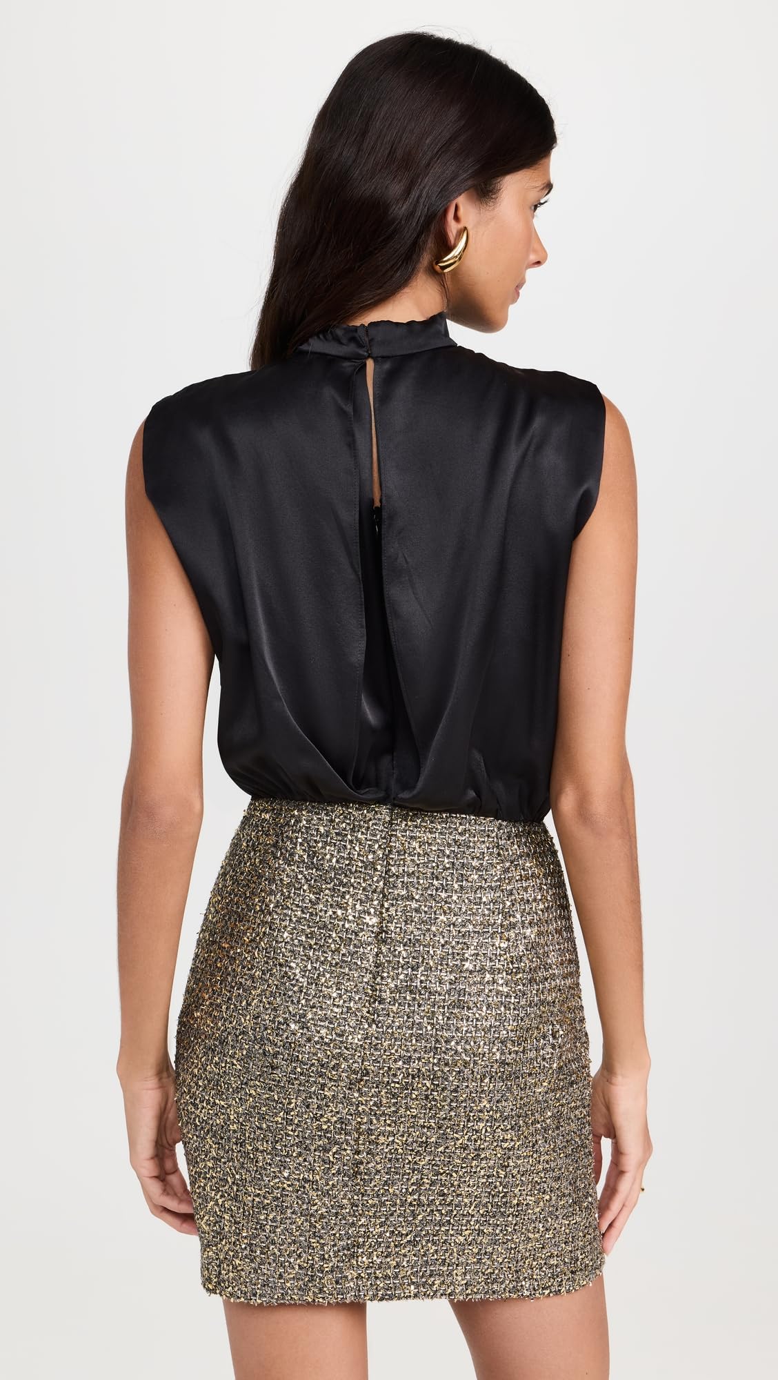 Amanda Uprichard Women's Brantley Mini Dress, Gold/Black, XS