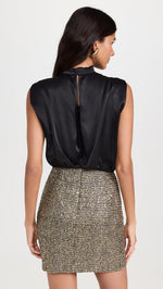 Load image into Gallery viewer, Amanda Uprichard Women&#39;s Brantley Mini Dress, Gold/Black, XS
