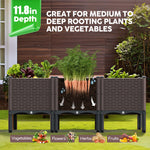 Load image into Gallery viewer, 47x15x19in Raised Garden Beds Outdoor, Polypropylene Elevated Planter Boxes Outdoor for Vegetables, Flowers, Herbs, Garden Box with Drain Outlet, Heat and Frost Resistance Planters, 330lb Capacity
