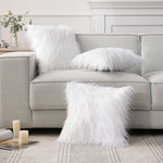 Load image into Gallery viewer, Phantoscope Pack of 2 Faux Fur Solid Throw Decorative Pillow Cover Cushion Covers Luxury Soft Decorative Pillowcase Fuzzy Pillow Covers for Bed/Couch,White 26 x 26 Inches

