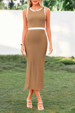 Load image into Gallery viewer, PRETTYGARDEN Women Bodycon Midi Dress 2025 Summer Spring Casual Vacation Sundress Fitted Sleeveless Tank Dresses (Z_Khaki,Medium)
