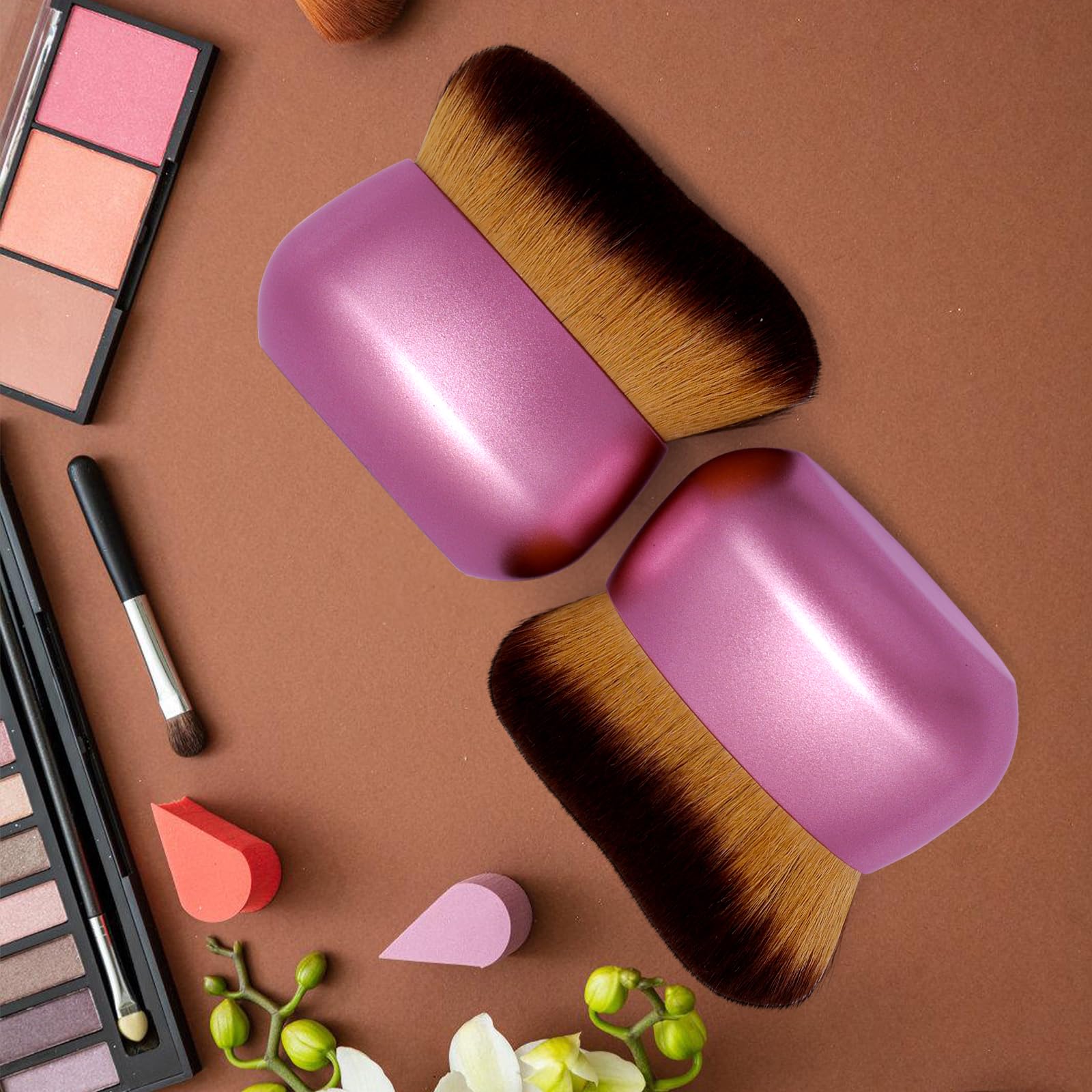 Extra Large Body Makeup Brush For Self Tanner, Leg Makeup &Bronzer Blend,75 mm Wide-headed Kabuki Brush Provides More Even &Pretty Application, Sunscreen Face& Back Makeup Brush, Wet&Dry Use- Purple