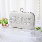 Load image into Gallery viewer, Kacctyen Christmas Mama Gift Rhinestone Clutch Bag Mama Clutch Purse Diamond Evening Bag Purse Embellished Rhinestone Box Bag(Bride)
