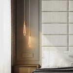 Load image into Gallery viewer, LMQNINE Pendant Lights Kitchen Light Fixtures Dimmable LED Modern Gold Pendant Light Mini Teardrop Crystal Pendant Lighting for Kitchen Island Bedroom Hallway Entryway (2-Light)
