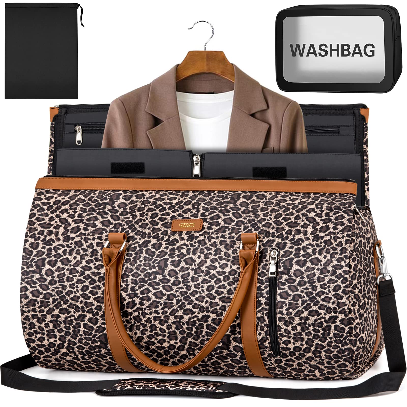 Garment Bag for Travel Convertible Carry On Garment Bag Large Travel Duffel Bags for Women 2 in 1 Hanging Suitcase Suit Travel Bags for Women & Men 3pcs Set