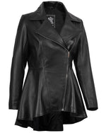 Load image into Gallery viewer, Decrum Peplum Leather Jacket Womens - Leather Motorcycle Jacket Women | [1314436] Peplum Black, 2XL
