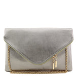 Load image into Gallery viewer, FashionPuzzle X-Large Envelope Clutch Bag with Chain Strap (Light Pewter)

