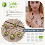 Load image into Gallery viewer, Leafael Wish Stone Pendant Necklace with Peridot Green Birthstone Crystal for August, 18K Rose Gold Plated, 18&quot; + 2&quot; Chain
