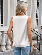Load image into Gallery viewer, Zeagoo Satin Tank Tops for Women Dressy Casual Sleeveless Blouses V Neck Silk Camisole Tops 2025 Office Clothes for Women A-White
