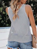 Load image into Gallery viewer, Tutorutor Womens Summer Sleeveless V Neck Sweater Vest Fall Knitted Loose Cami Tank Tops Gray
