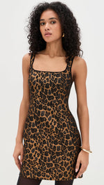 Load image into Gallery viewer, Saylor Women's Randi Leopard Jacquard Mini Dress, Multi, S
