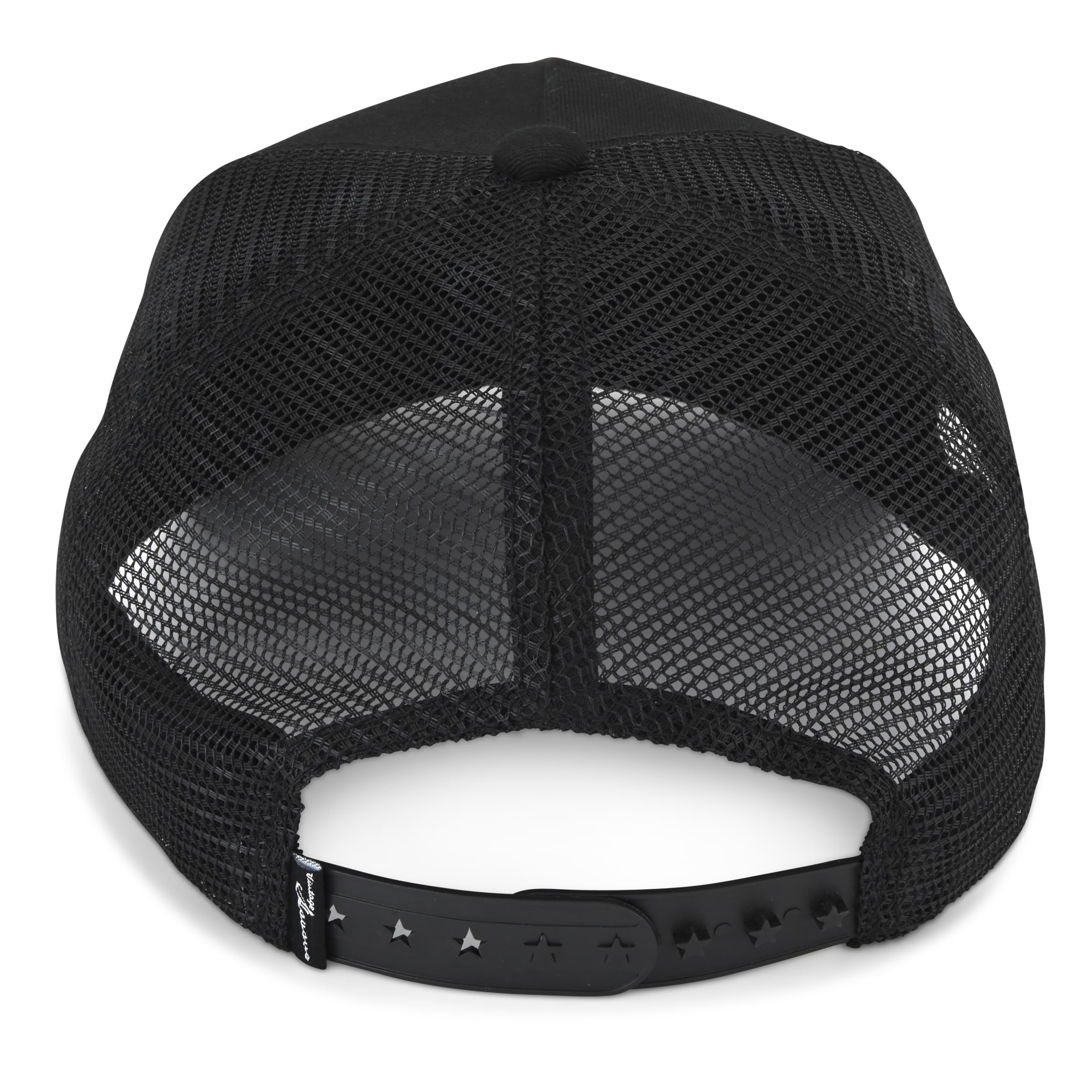 VINTAGE HAVANA Black Trucker Hats Women White Pearl Embellished Star & Rope | Mesh Adjustable Snapback Hat | Men Women Baseball Cap