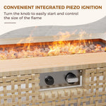Load image into Gallery viewer, Grand patio 9-Piece Patio Furniture Set with 47" Fire Pit Table, Outdoor Conversation Set &amp; 50,000 BTU 47 Inch Rectangle Propane Fire Pit &amp; Storage Box with Water Resistant Thick Cushions, Cream
