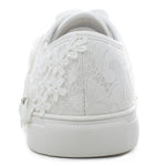 Load image into Gallery viewer, Elivandon 16054 Wedding Shoes Bridal Sneakers Flats Bride Tennis Shoes Flowers Lace Sneakers Colour Ivory,Size 9 B(M) US/40 EU
