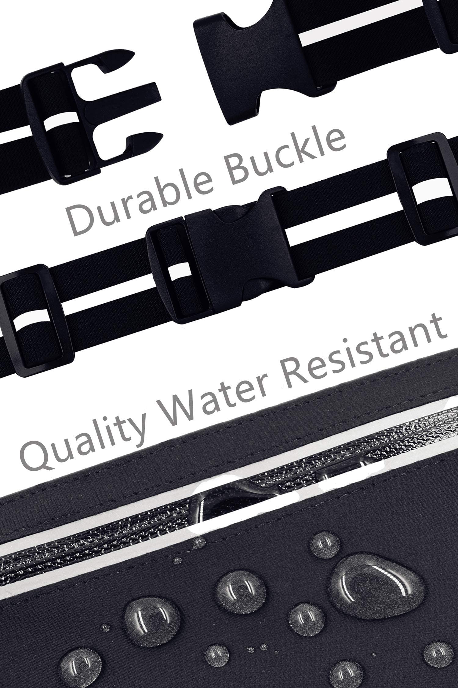 Fitter's Niche UltraSlim Fanny Waist Pack, Versatile for Men and Women, Bounce-less Sports Hiking Running Hip Bag, Extendable Belt, Infinite Black