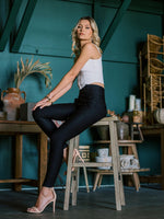 Load image into Gallery viewer, Conceited Womens Dress Pants with Tummy Control - Wear to Work - Stretch High Waisted Slacks with Pockets - Black - Medium
