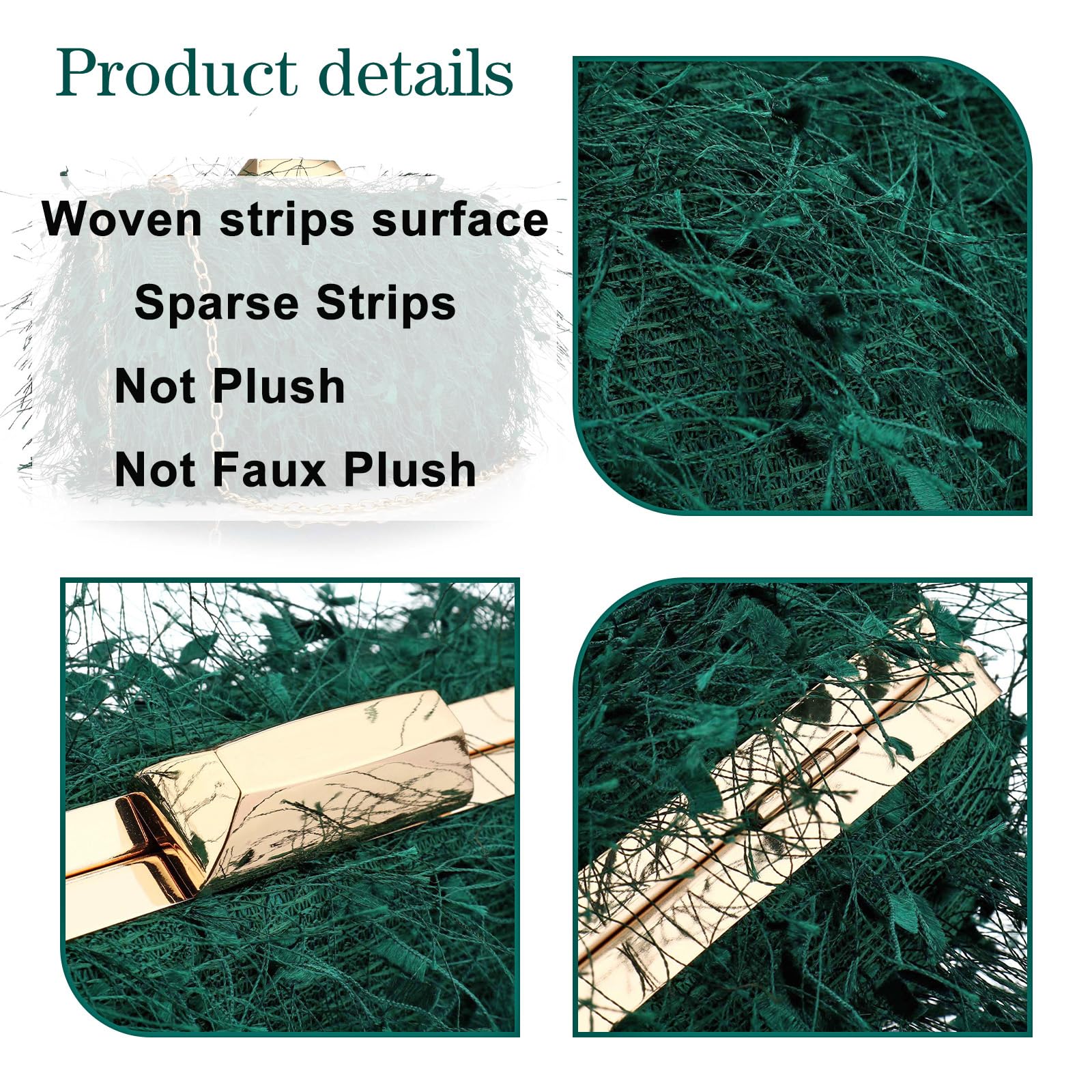 Clutch Purse for Women Cute Handbags Top Handle Evening Bag Crossbody Bag Shoulder Bag for Wedding Party Prom Banquet (Green)